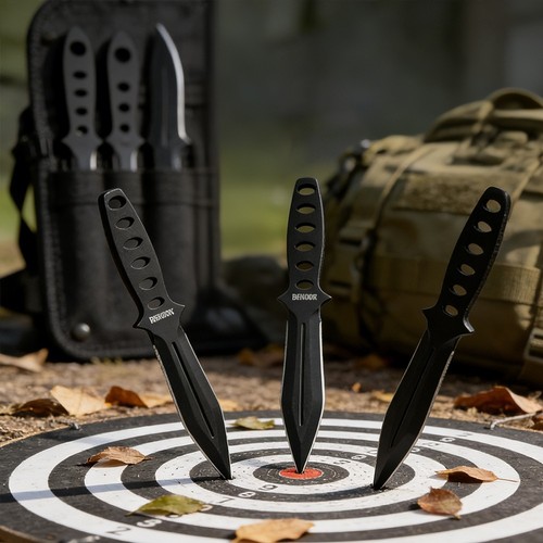 3pc black throwing knives set - 3pc,